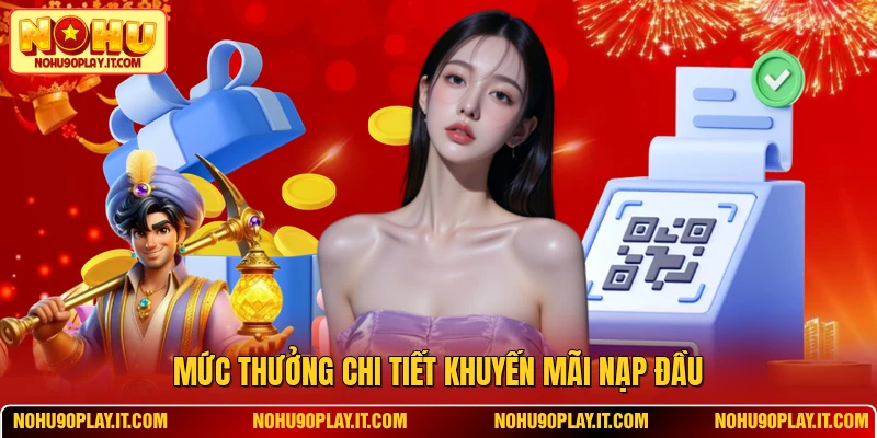 Mức thưởng chi tiết khuyến mãi nạp đầu