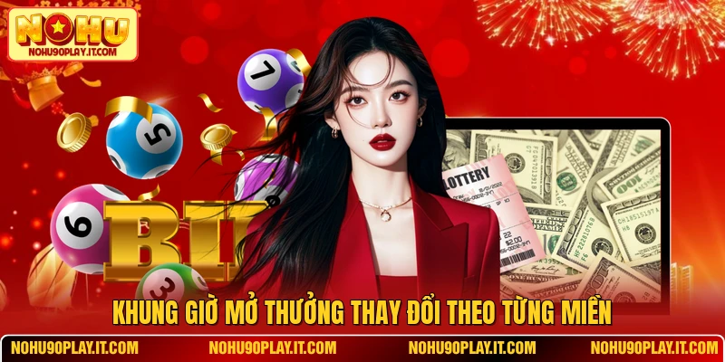 Khung giờ mở thưởng thay đổi theo từng miền