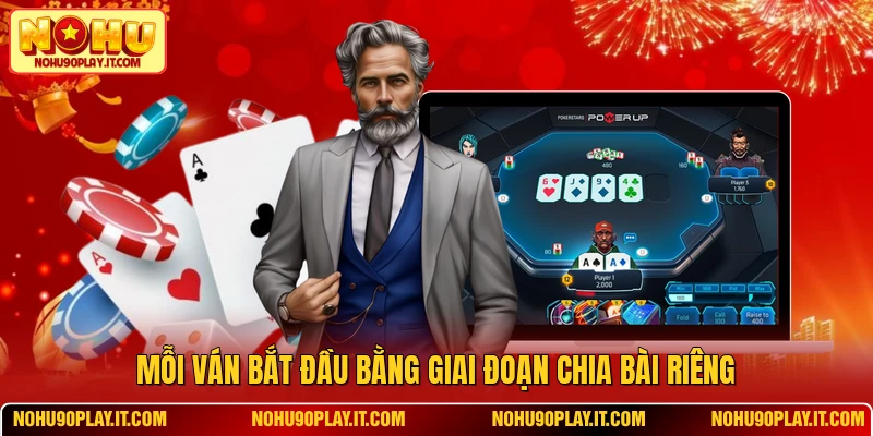Mỗi ván bắt đầu bằng giai đoạn chia bài riêng